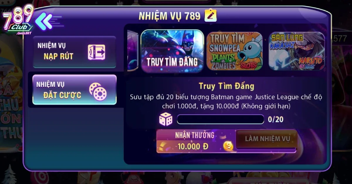 Sự Kiện Hot 789Club – Quay Là Trúng Thưởng, Chơi Là Có Quà 3 Nhận nhiệm vụ thưởng quà cực lớn
